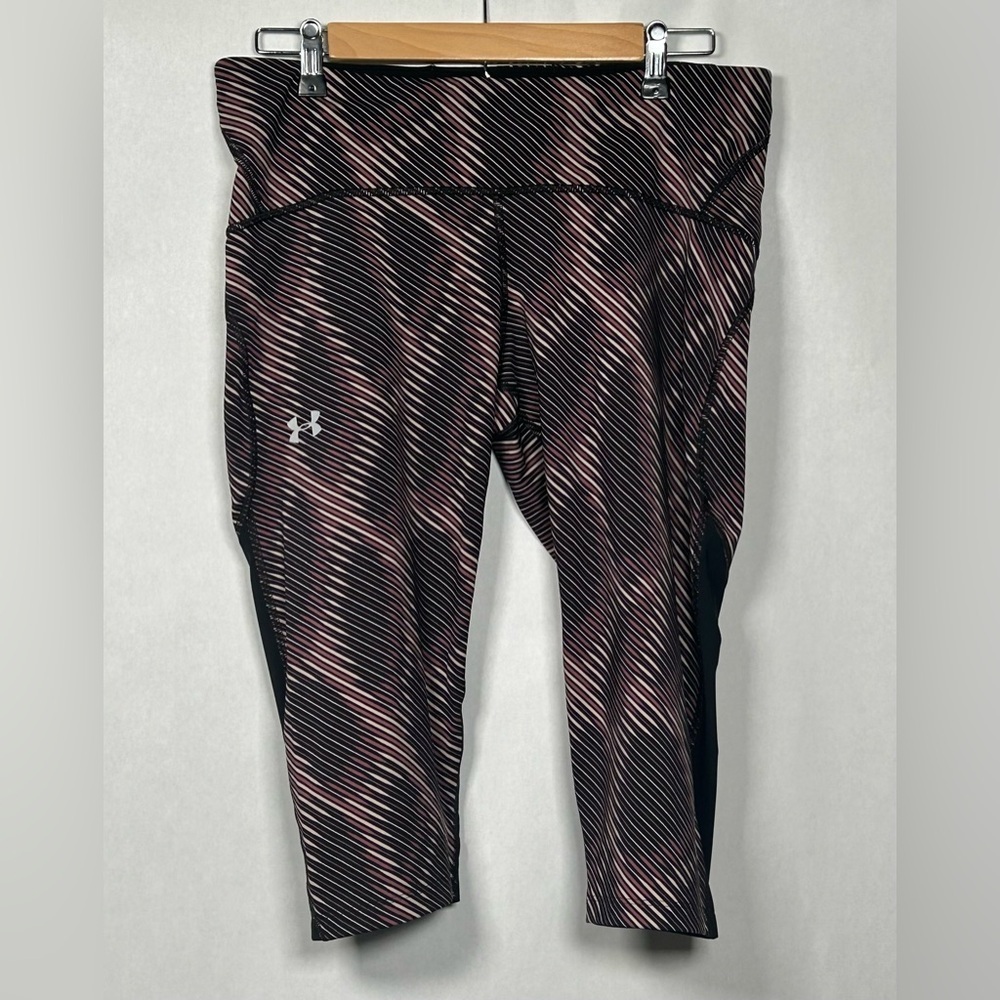 Under Armour Pink/Black Animal Print Cropped Leggings